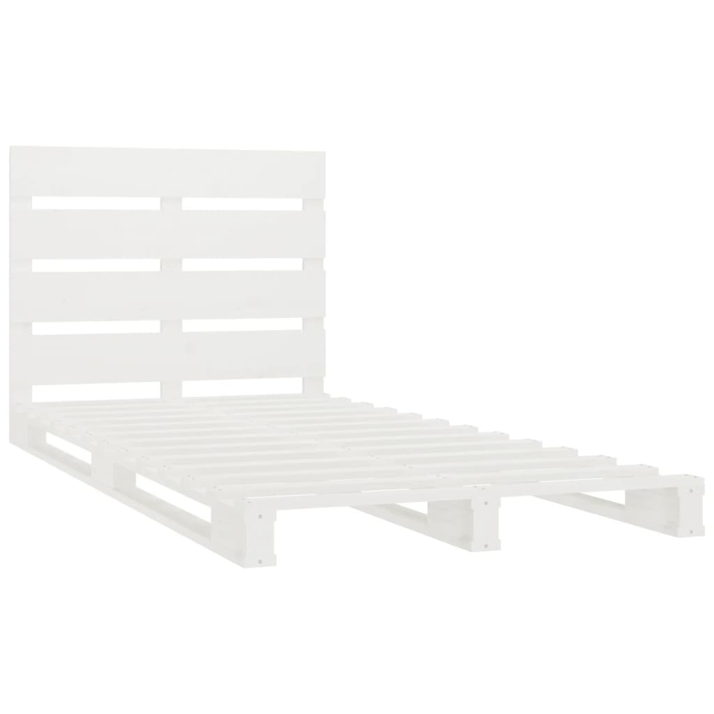 Bedframe Massief Grenenhout 100 x 200 cm Wit