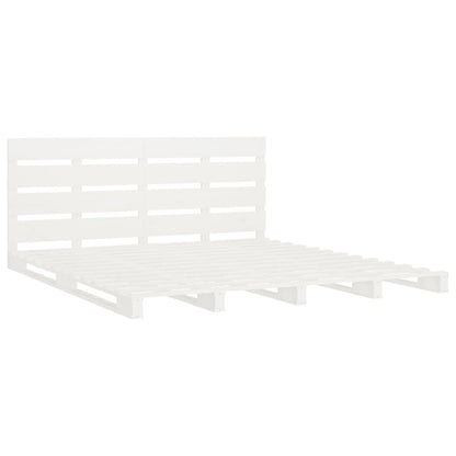 Bedframe Zonder Matras Massief Grenenhout 140 x 200 cm Wit
