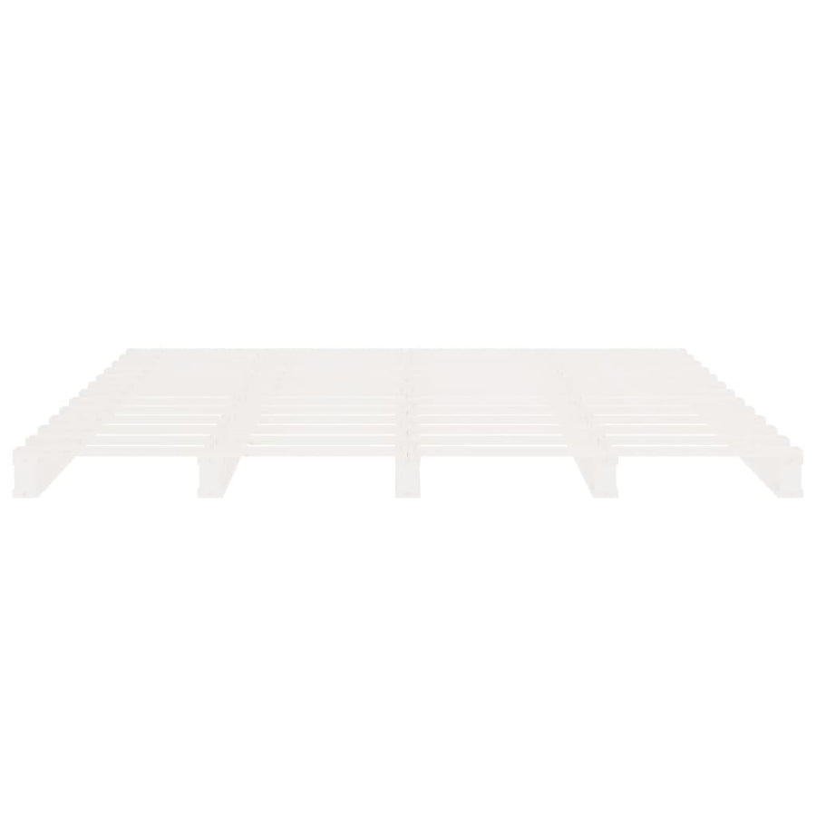 Bedframe Zonder Matras Massief Grenenhout 140 x 200 cm Wit