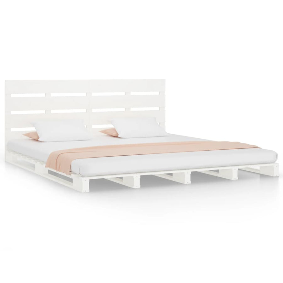 Bedframe Massief Grenenhout 160 x 200 cm Wit