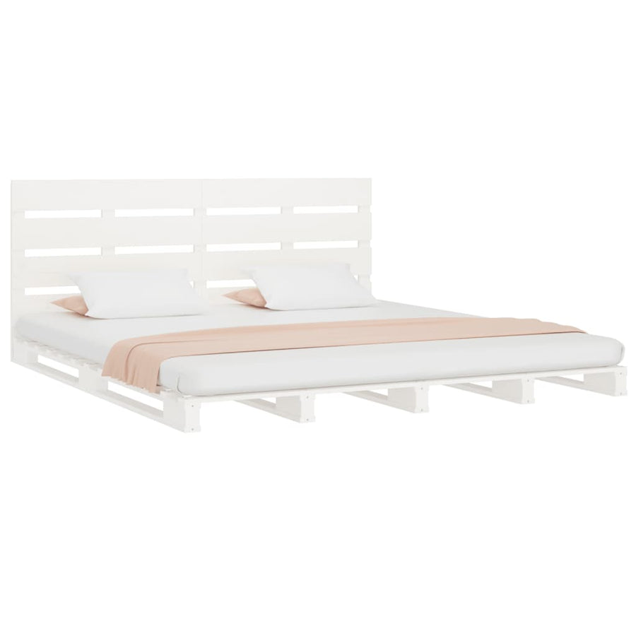 Bedframe Massief Grenenhout 160 x 200 cm Wit