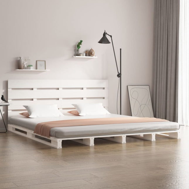 Bedframe Massief Grenenhout 160 x 200 cm Wit