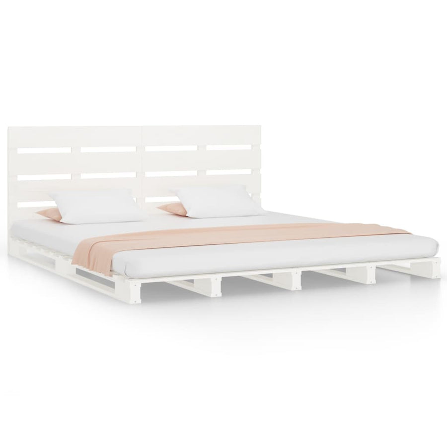 Bedframe Massief Grenenhout 6Ft Super King 180 x 200 cm Wit