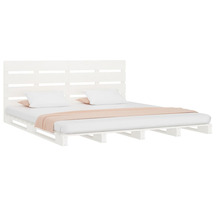 Bedframe Massief Grenenhout 6Ft Super King 180 x 200 cm Wit