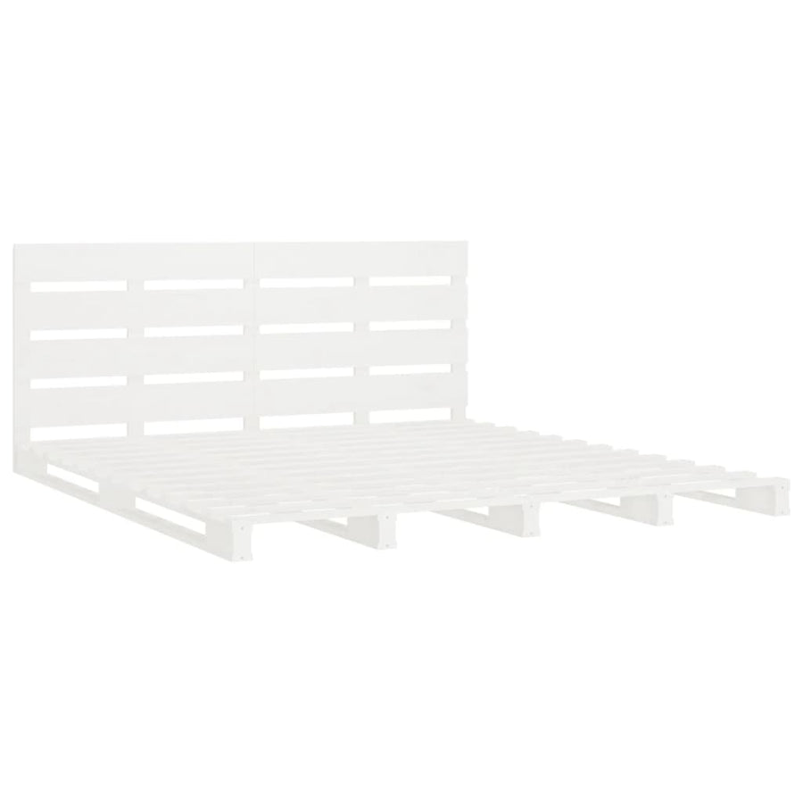Bedframe Massief Grenenhout 6Ft Super King 180 x 200 cm Wit