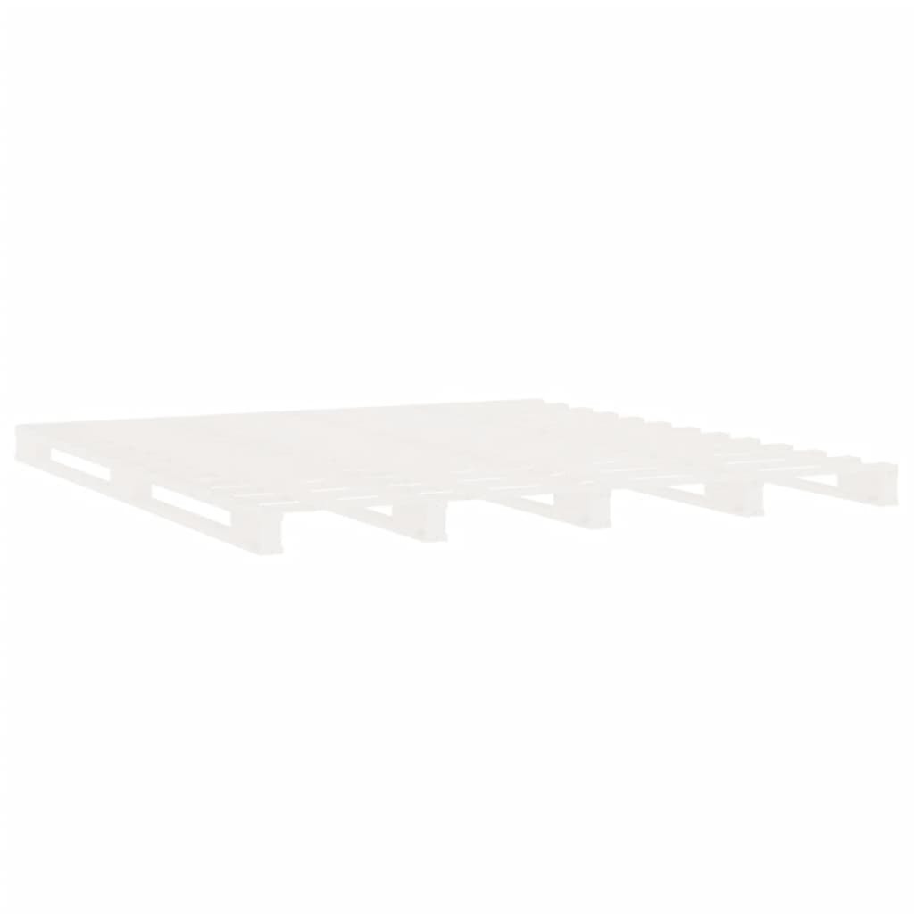Bedframe Zonder Matras Massief Grenenhout 200 x 200 cm Wit