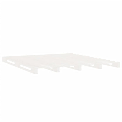 Bedframe Zonder Matras Massief Grenenhout 200 x 200 cm Wit