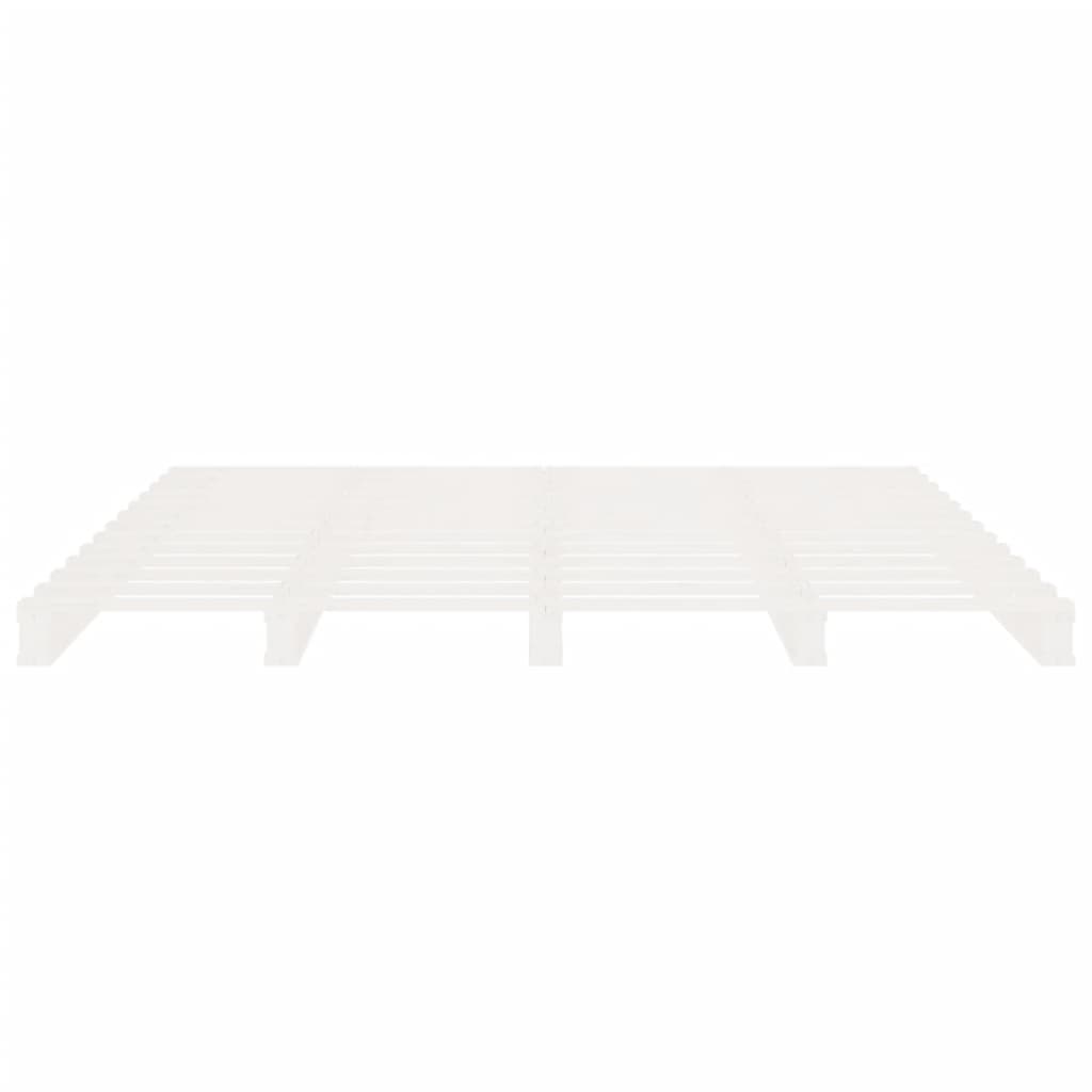 Bedframe Zonder Matras Massief Grenenhout 200 x 200 cm Wit