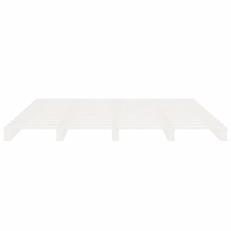 Bedframe Zonder Matras Massief Grenenhout 200 x 200 cm Wit