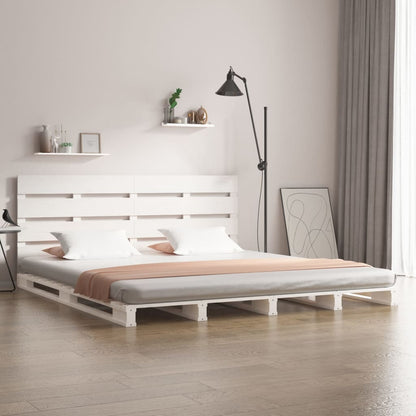 Bedframe Zonder Matras Massief Grenenhout 200 x 200 cm Wit