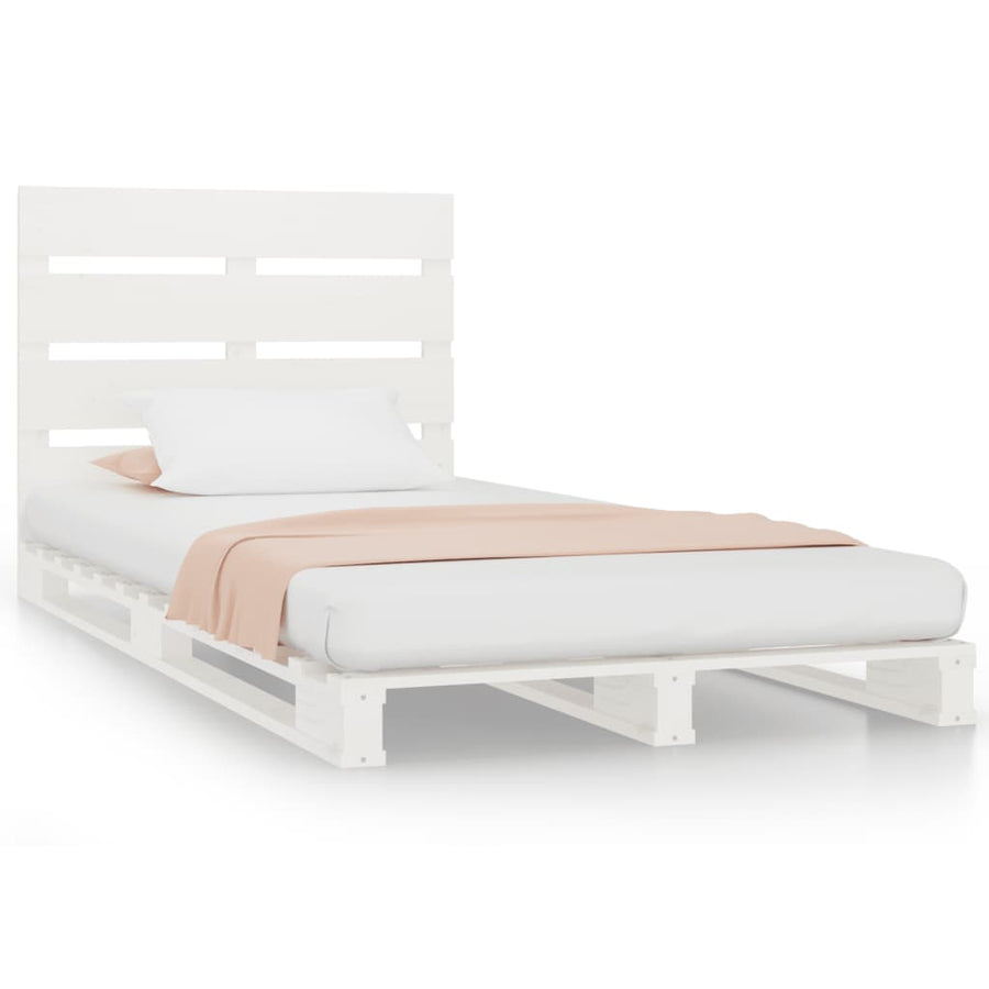 Bedframe Massief Grenenhout 2Ft6 Small Single 75 x 190 cm Wit