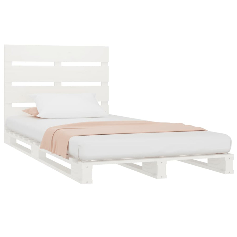 Bedframe Massief Grenenhout 2Ft6 Small Single 75 x 190 cm Wit