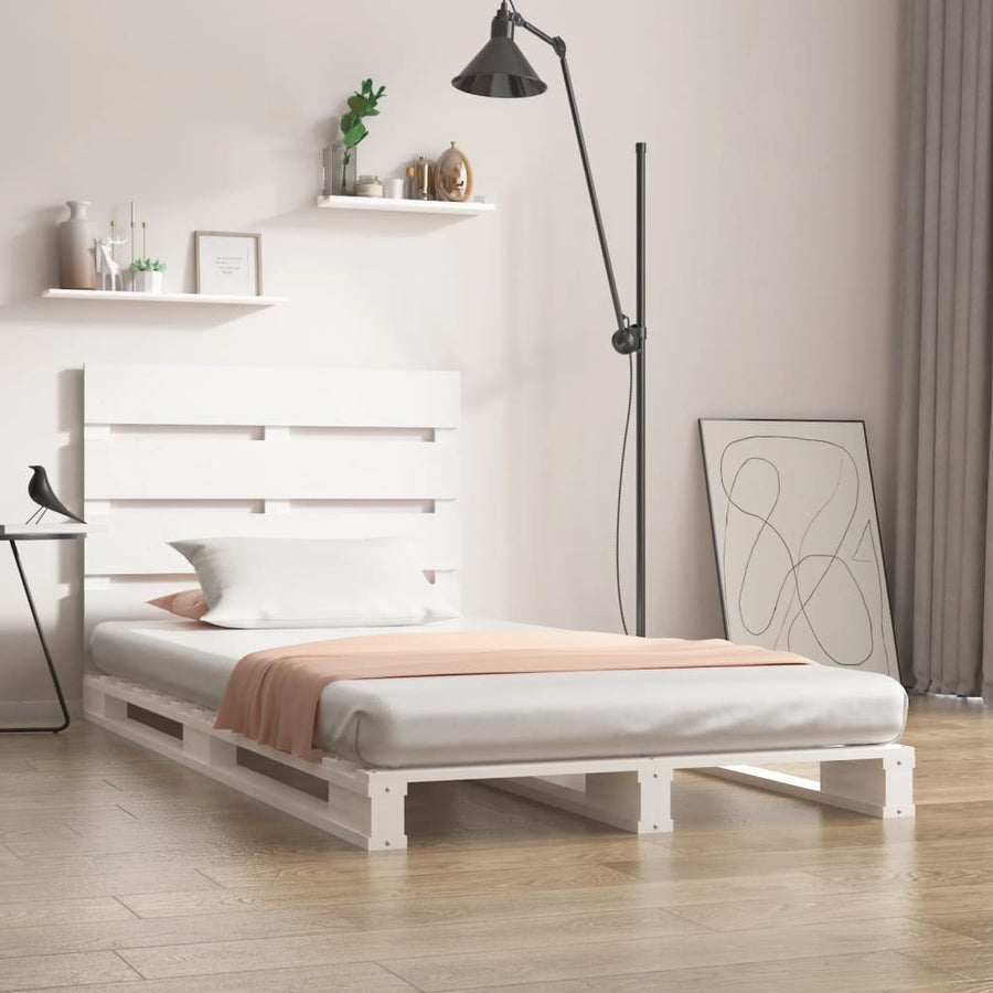 Bedframe Massief Grenenhout 2Ft6 Small Single 75 x 190 cm Wit