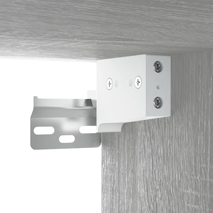 Badkamermeubelset Bewerkt Hout Eikenkleurig Grijs Sonoma 80 x 39.5 x 45 cm met kraan