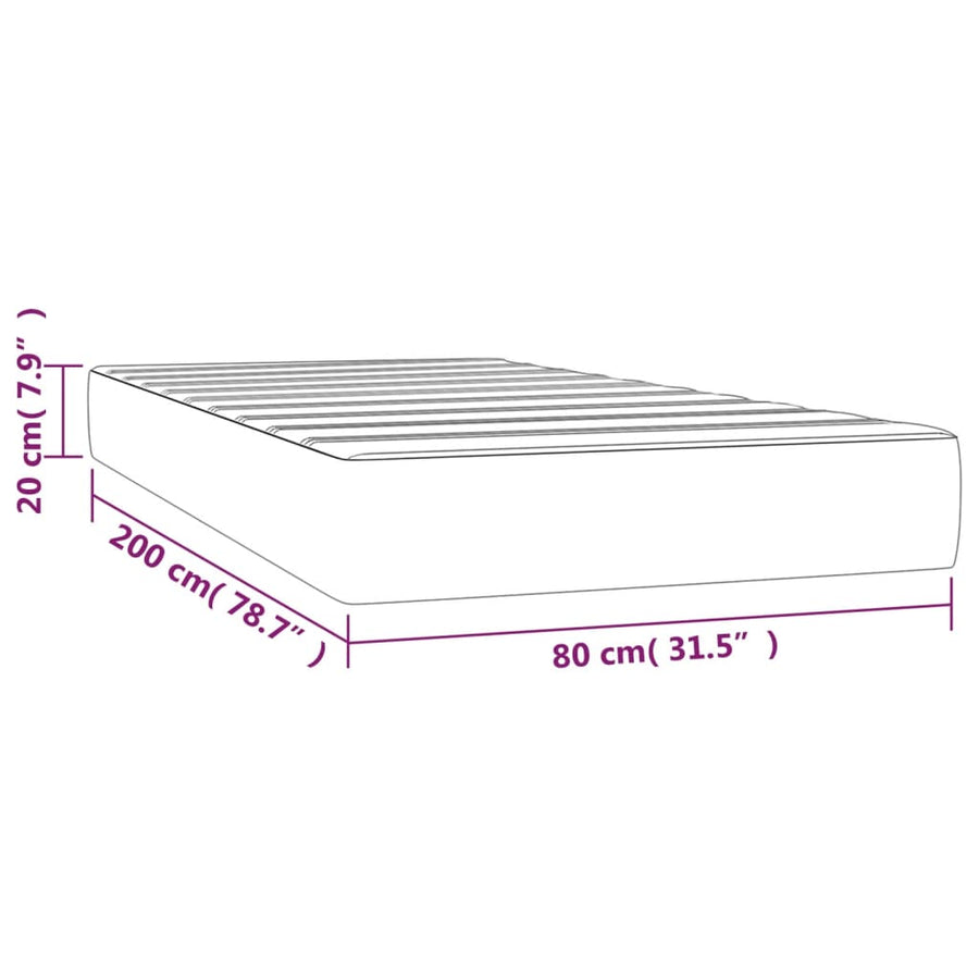 Pocketveringmatras 80x200x20 cm stof crèmekleurig