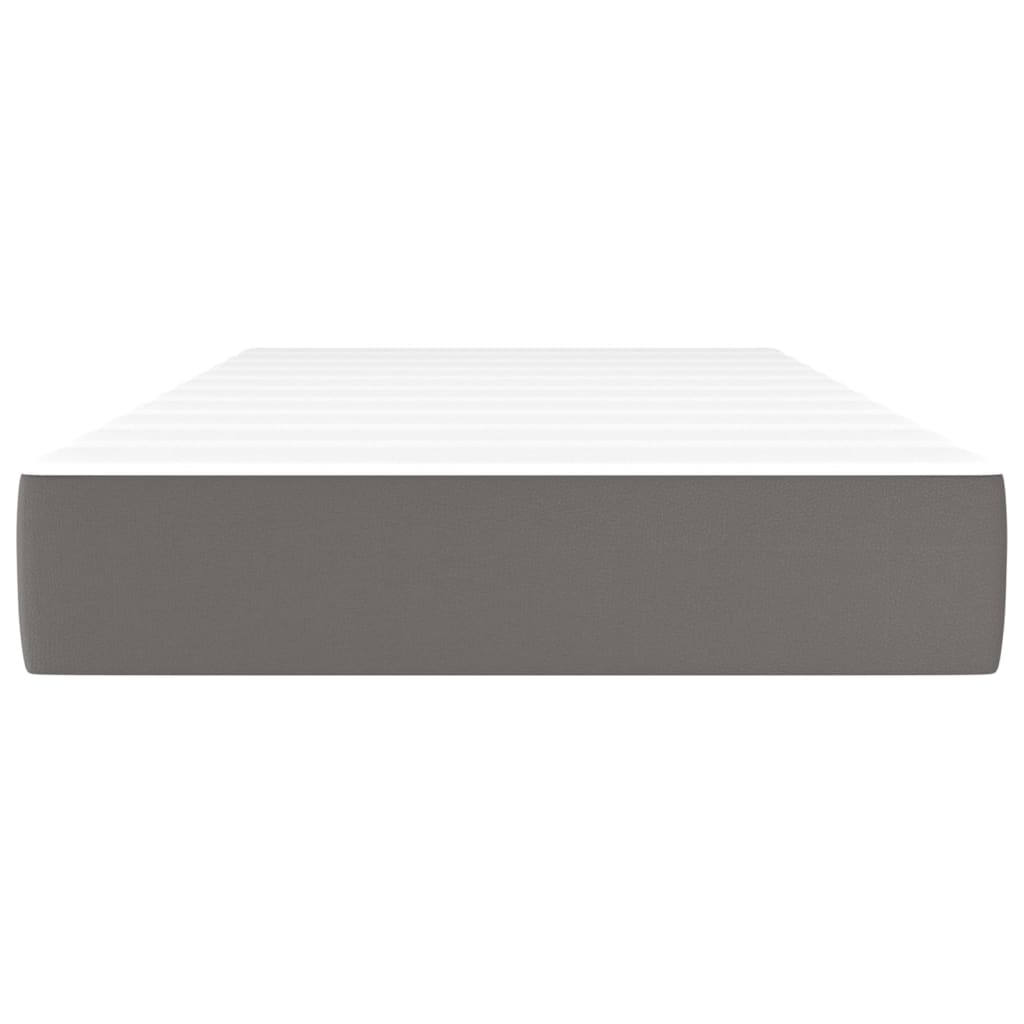 Pocketveringmatras 80x200x20 cm kunstleer grijs