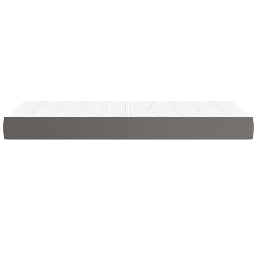 Pocketveringmatras 80x200x20 cm kunstleer grijs