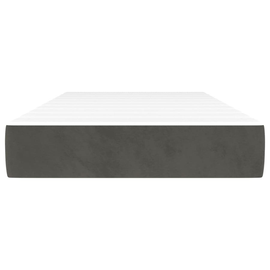 Pocketveringmatras 80X200X20 Cm Fluweel Donkergrijs