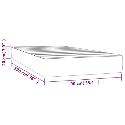 Pocketveringmatras 90x190x20 cm stof crèmekleurig