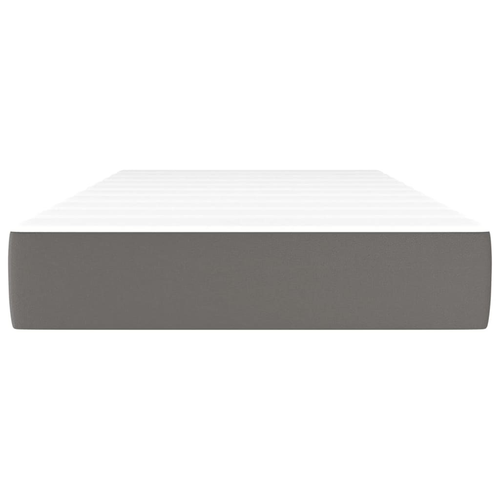 Pocketveringmatras 90x190x20 cm kunstleer grijs