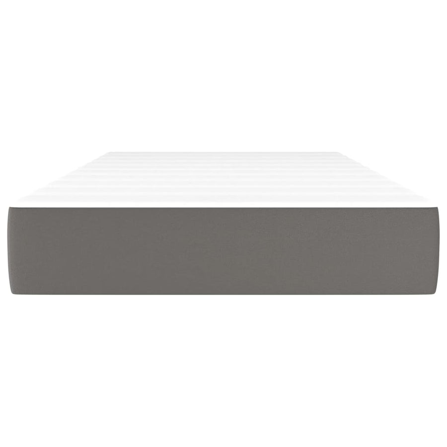 Pocketveringmatras 90x190x20 cm kunstleer grijs
