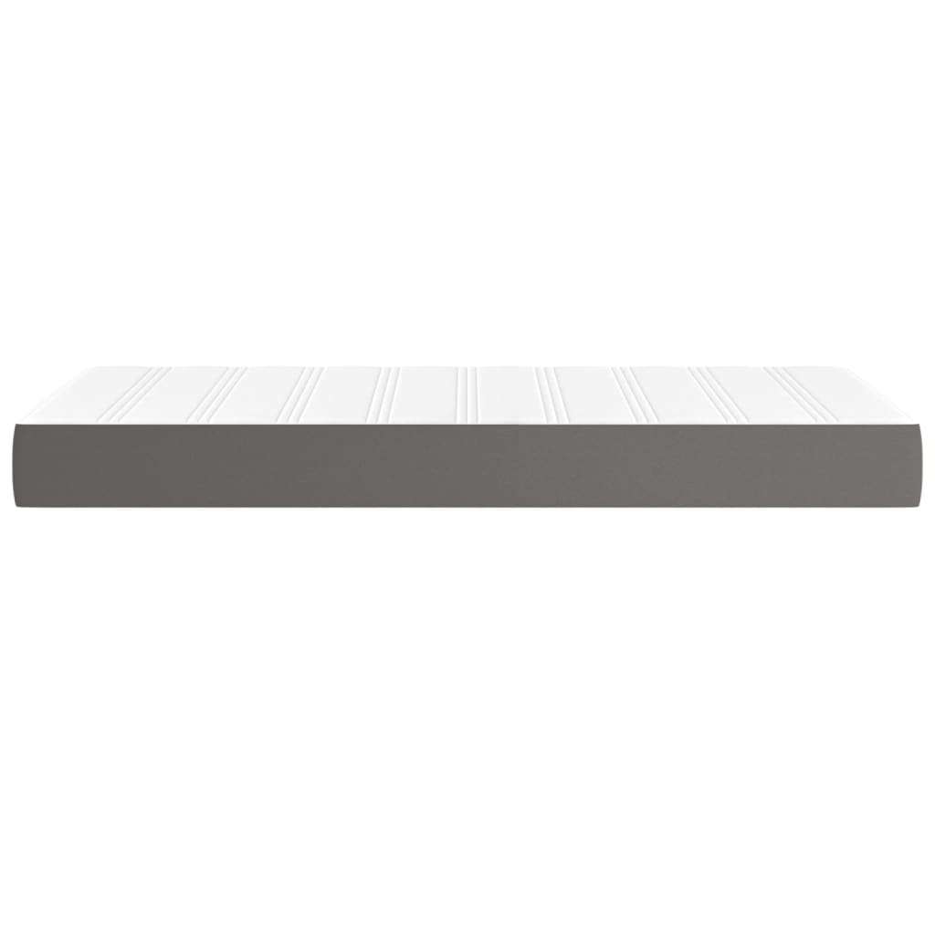 Pocketveringmatras 90x190x20 cm kunstleer grijs
