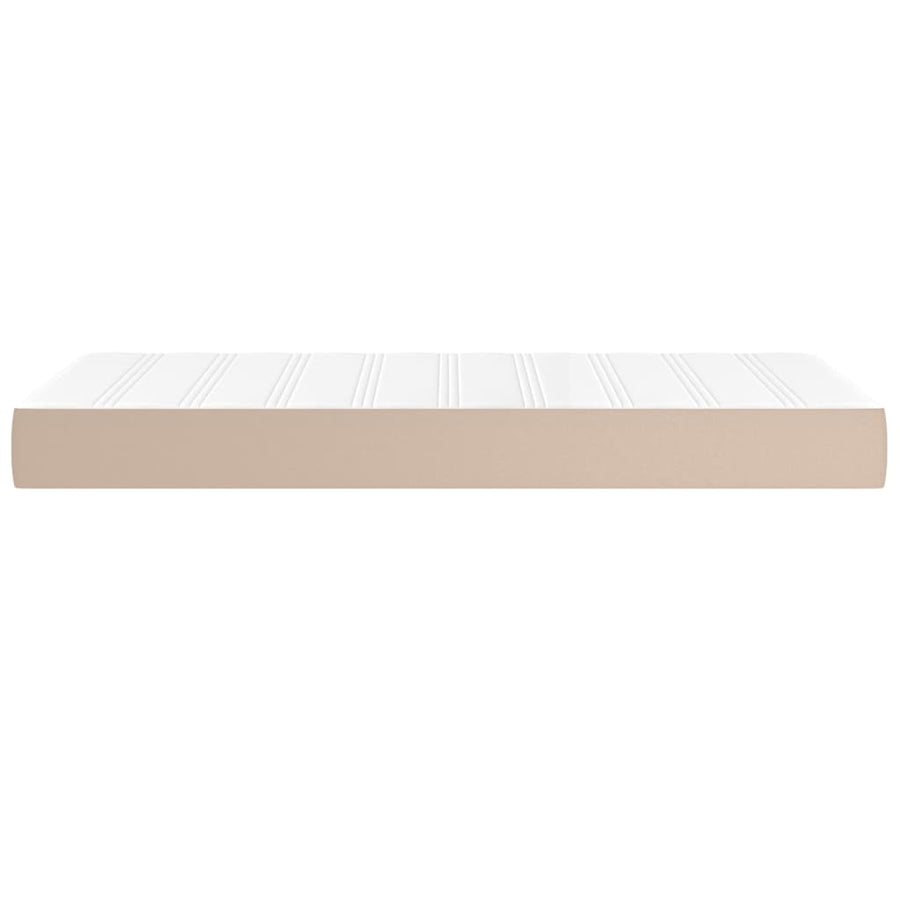 Pocketveringmatras 90X190X20 Cm Kunstleer Cappuccinokleurig 90 x 190 cm
