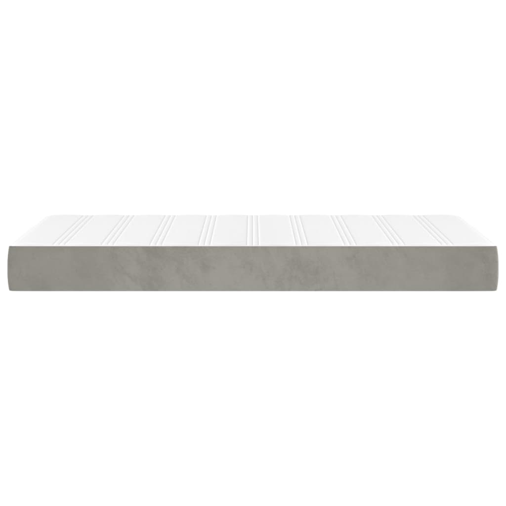 Pocketveringmatras 90X190X20 Cm Fluweel Lichtgrijs