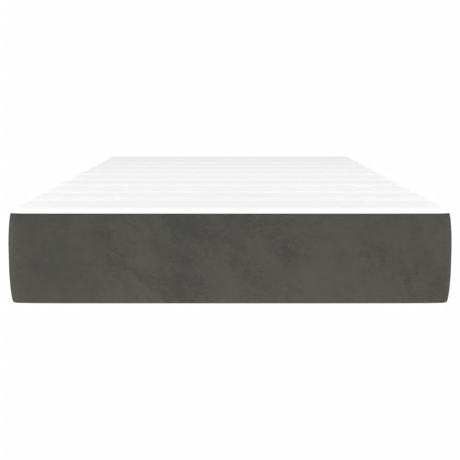 Pocketveringmatras 90X190X20 Cm Fluweel Donkergrijs