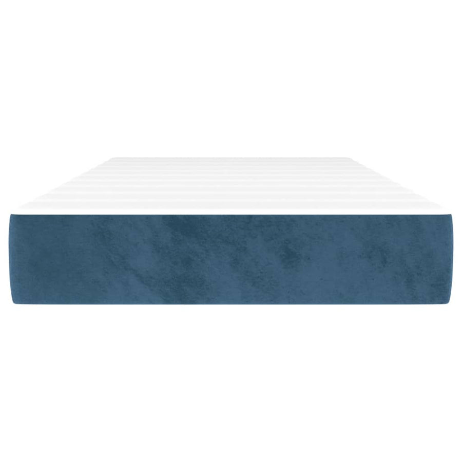 Pocketveringmatras 90X190X20 Cm Fluweel Donkerblauw