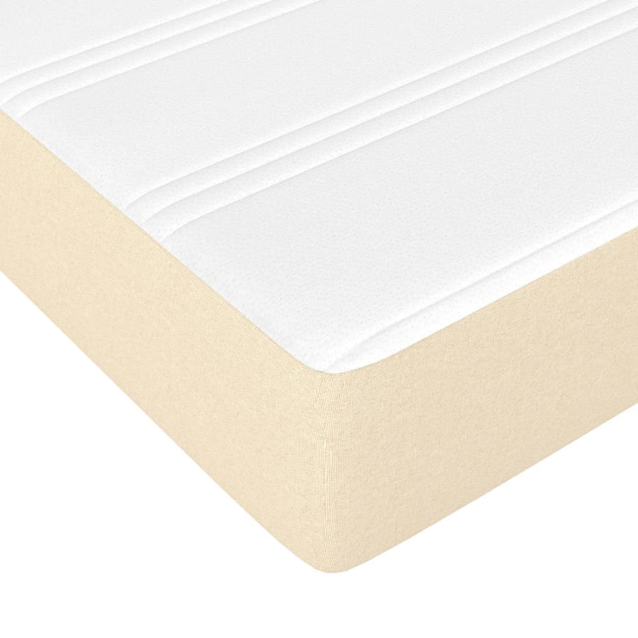 Pocketveringmatras 90x200x20 cm stof crèmekleurig