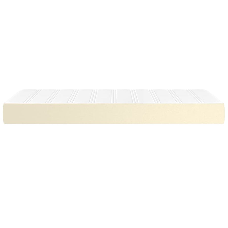 Pocketveringmatras 90x200x20 cm kunstleer crèmekleurig