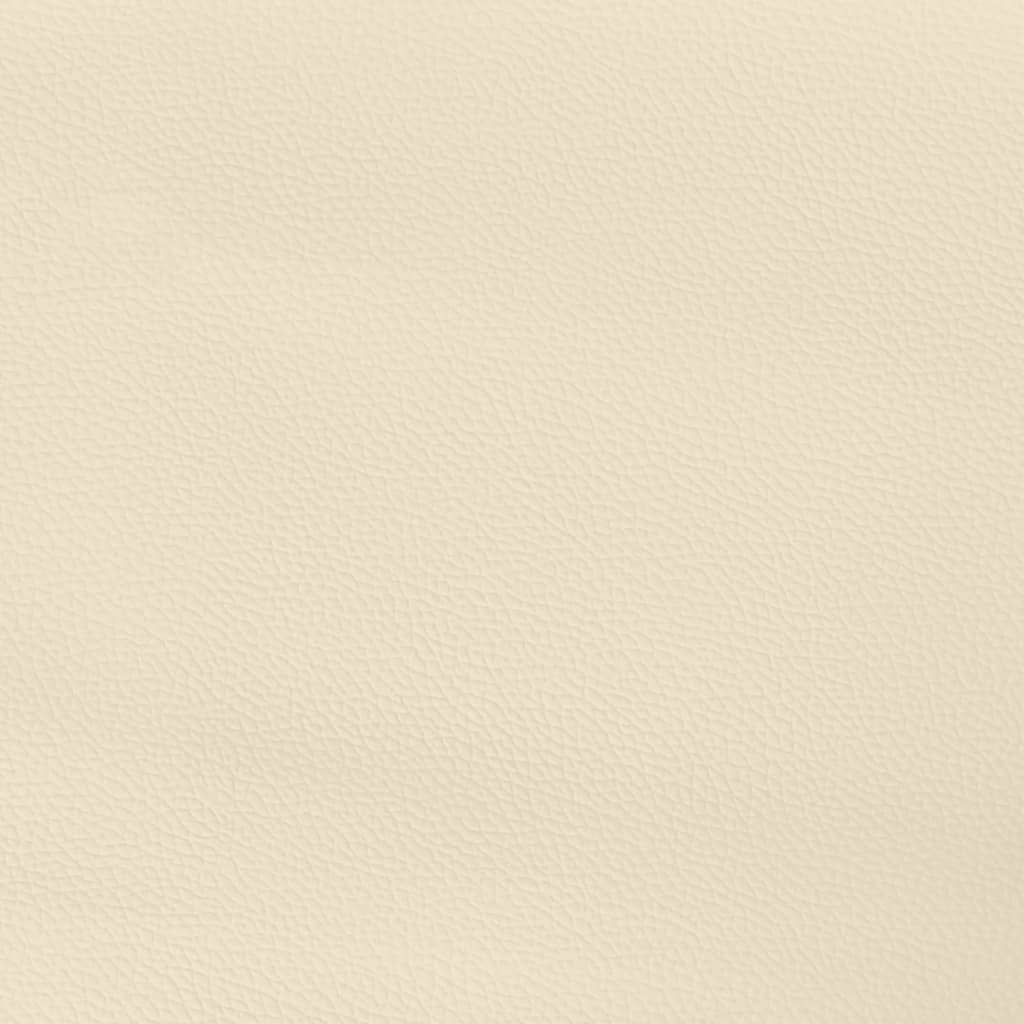 Pocketveringmatras 90x200x20 cm kunstleer crèmekleurig