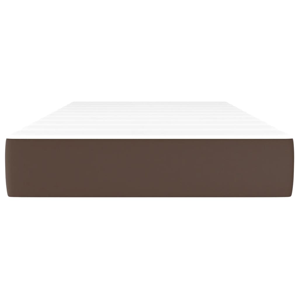 Pocketveringmatras 90x200x20 cm kunstleer bruin