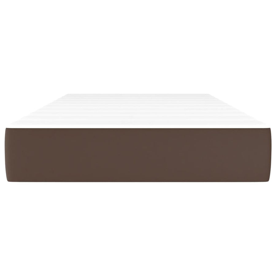 Pocketveringmatras 90x200x20 cm kunstleer bruin