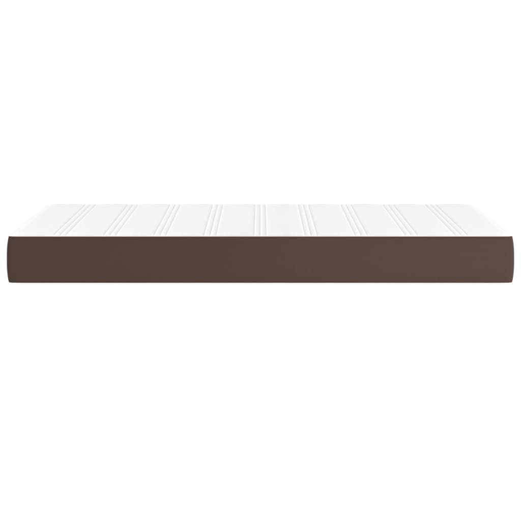 Pocketveringmatras 90x200x20 cm kunstleer bruin