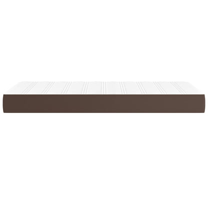 Pocketveringmatras 90x200x20 cm kunstleer bruin