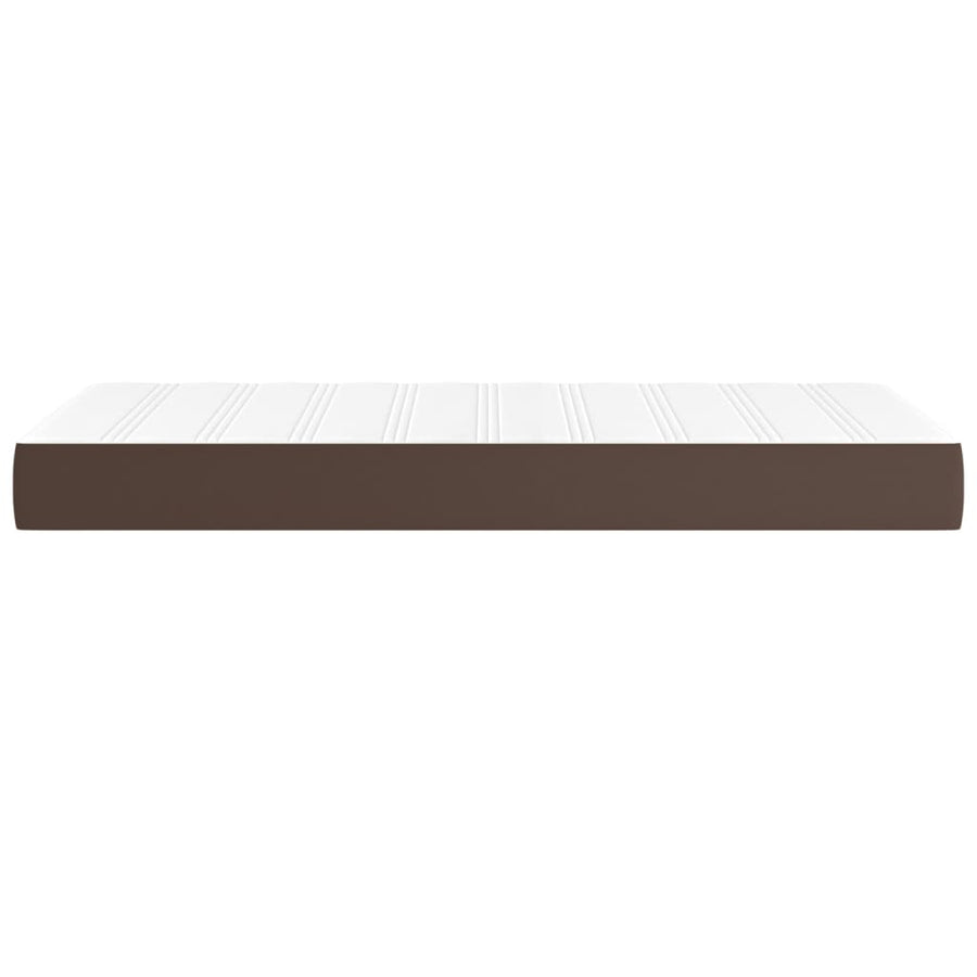 Pocketveringmatras 90x200x20 cm kunstleer bruin