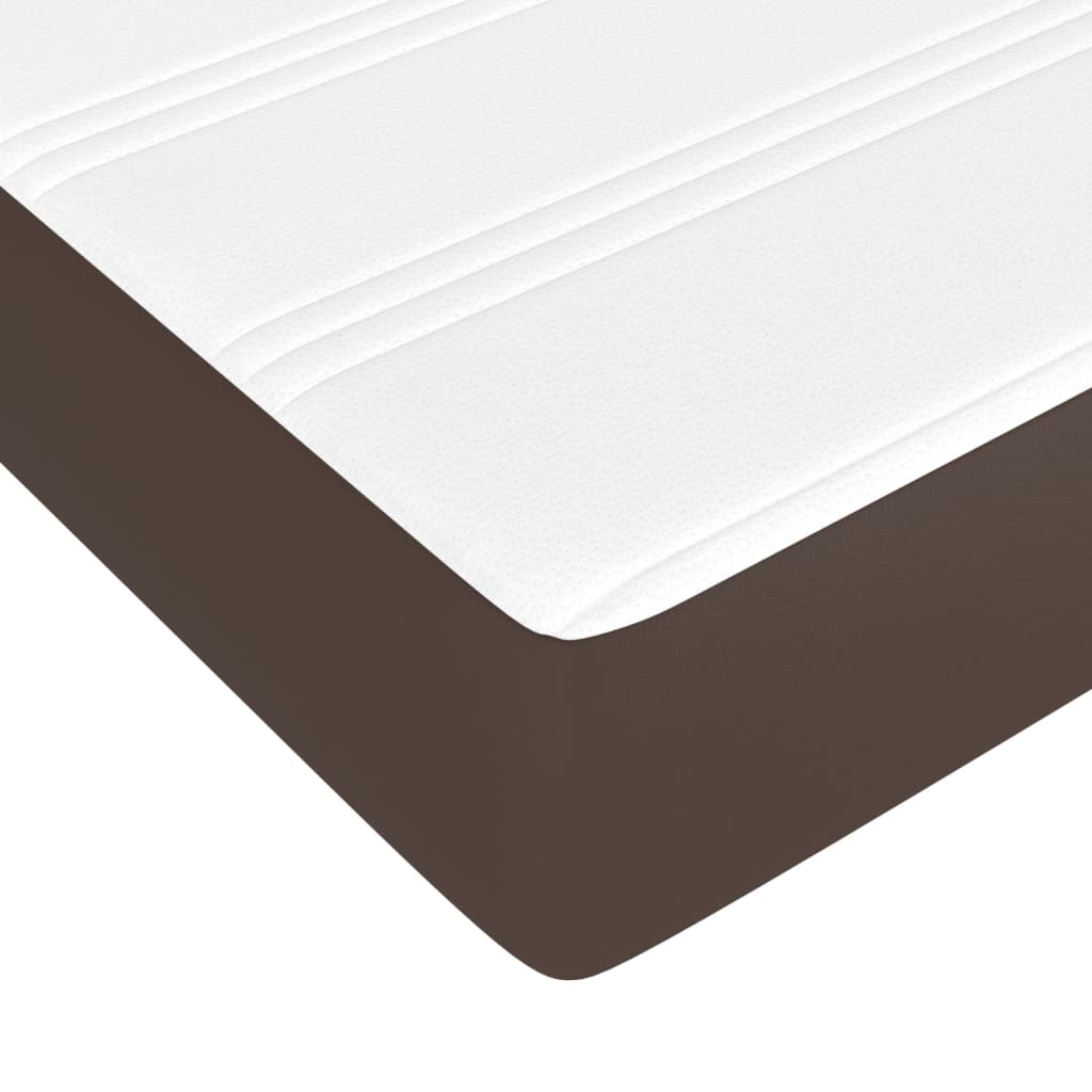 Pocketveringmatras 90x200x20 cm kunstleer bruin