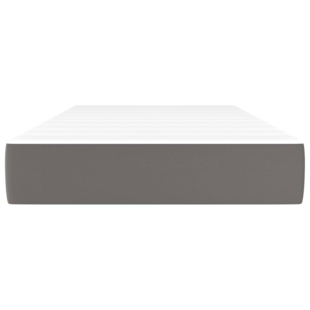 Pocketveringmatras 90x200x20 cm kunstleer grijs