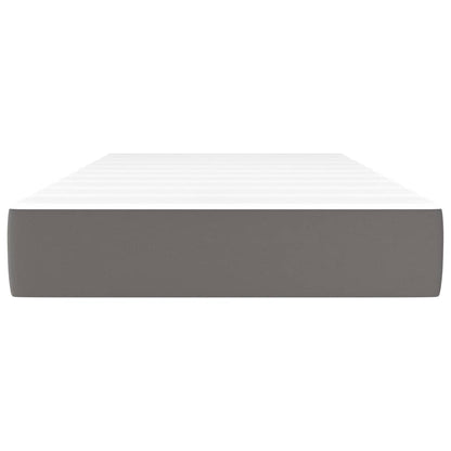 Pocketveringmatras 90x200x20 cm kunstleer grijs