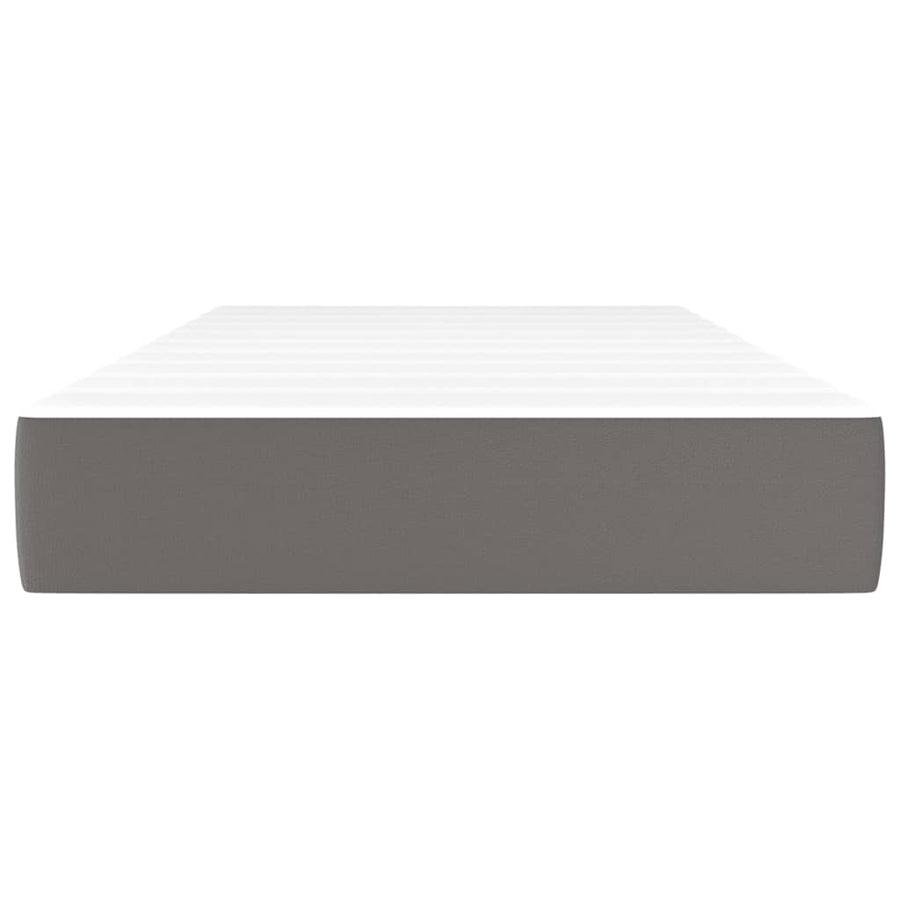 Pocketveringmatras 90x200x20 cm kunstleer grijs