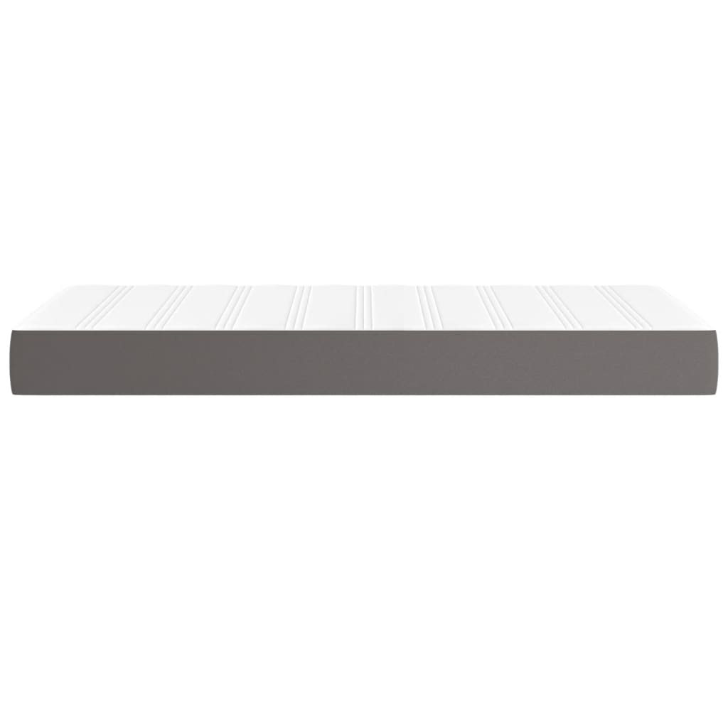 Pocketveringmatras 90x200x20 cm kunstleer grijs