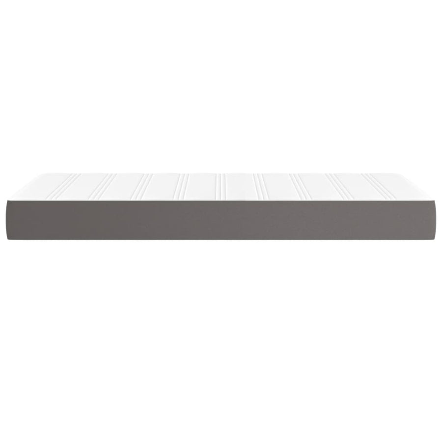 Pocketveringmatras 90x200x20 cm kunstleer grijs