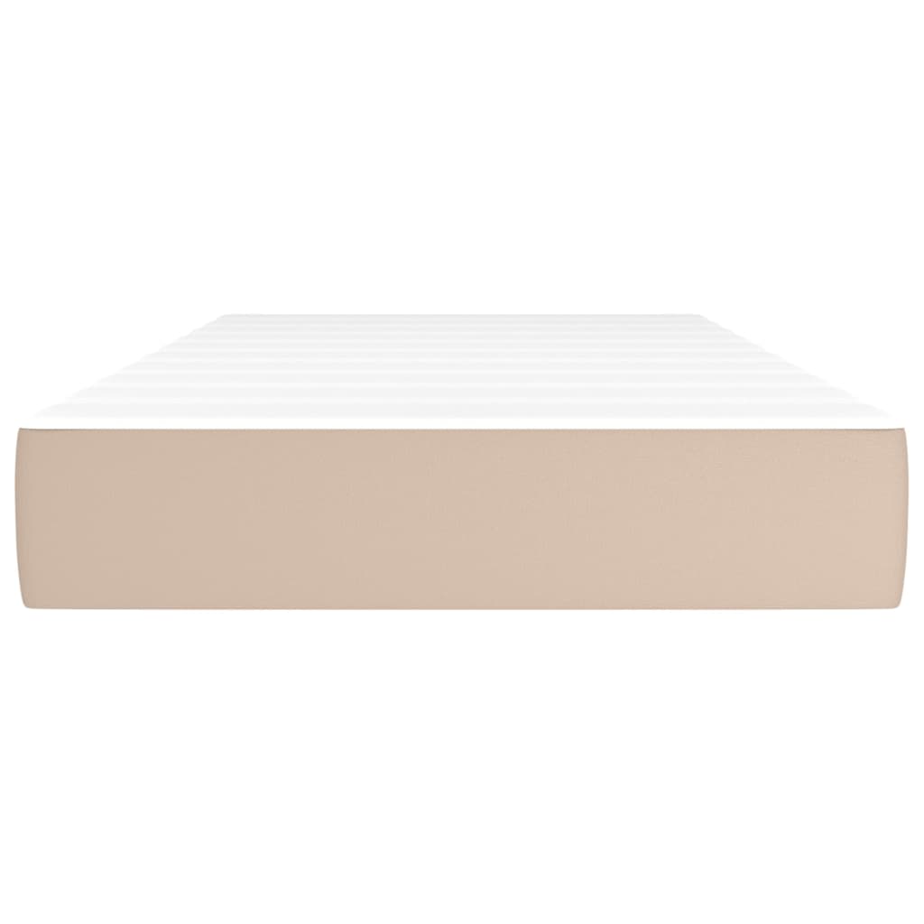 Pocketveringmatras 90x200x20 cm kunstleer cappuccinokleurig