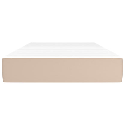 Pocketveringmatras 90x200x20 cm kunstleer cappuccinokleurig