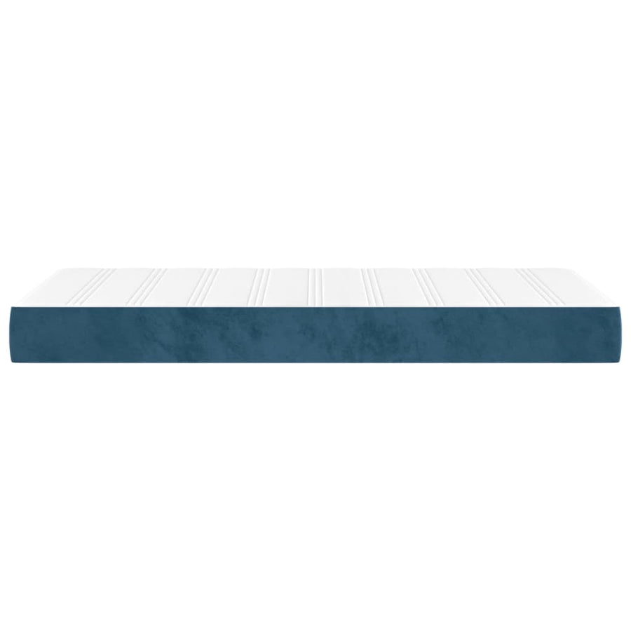 Pocketveringmatras 90X200X20 Cm Fluweel Donkerblauw