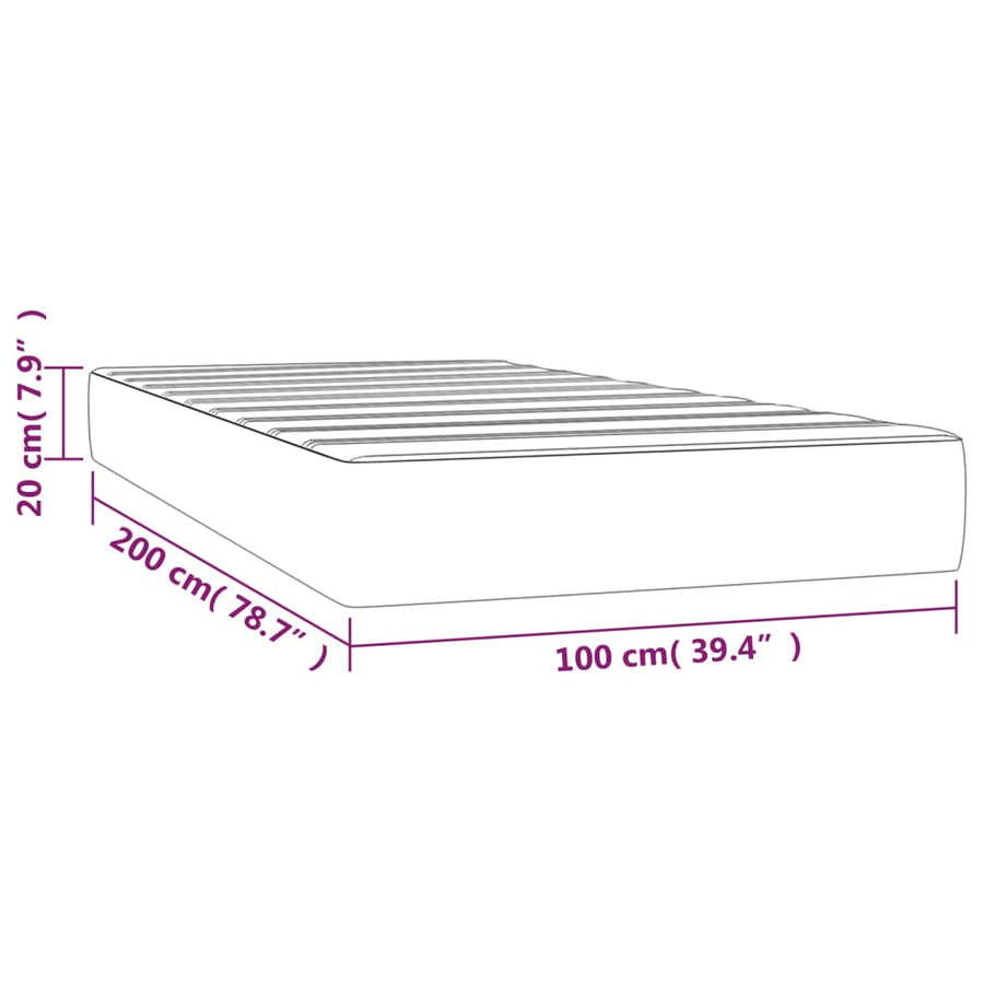 Pocketveringmatras 100x200x20 cm stof crèmekleurig