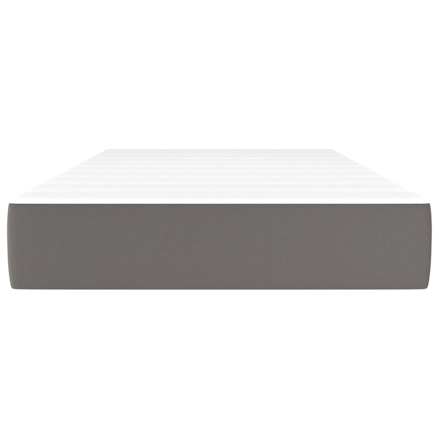 Pocketveringmatras 100x200x20 cm kunstleer grijs