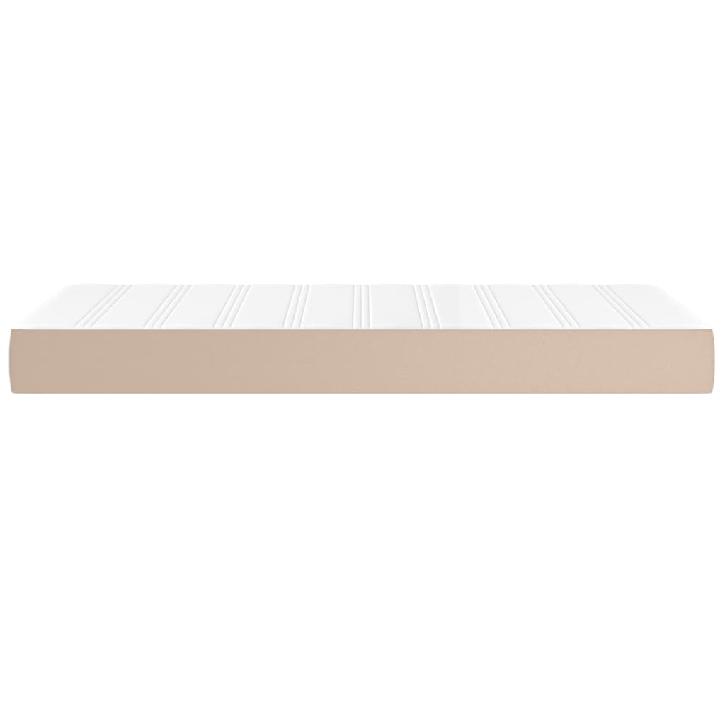Pocketveringmatras 100x200x20 cm kunstleer cappuccinokleurig
